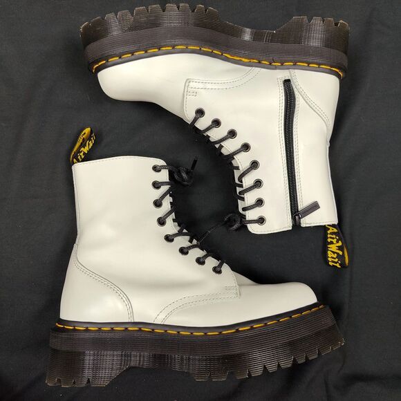 ♡ Dr. Martens ♡ Jadon Smooth Leather Platform Boot in White - Picture 3 of 9